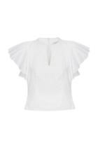 Moda Operandi Safiyaa Steffi Draped-sleeve Cotton Blouse