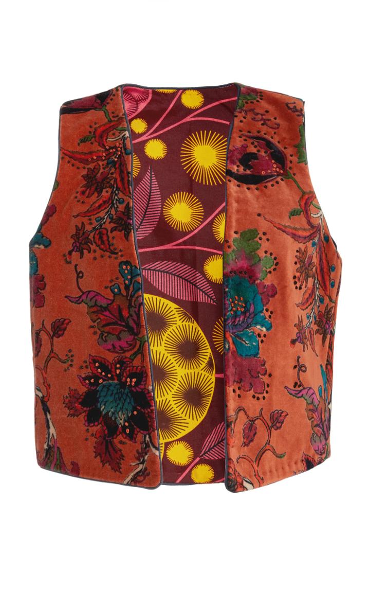 Moda Operandi Alix Of Bohemia Schoolboy Cinnamon Velvet Waistcoat