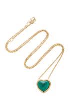 Brent Neale Small Puff Heart Malachite Pendant Necklace