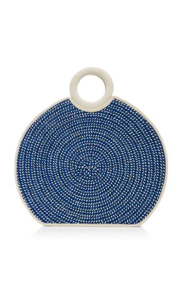 Adriana Castro Zenu Large Leather-trimmed Woven Straw Tote