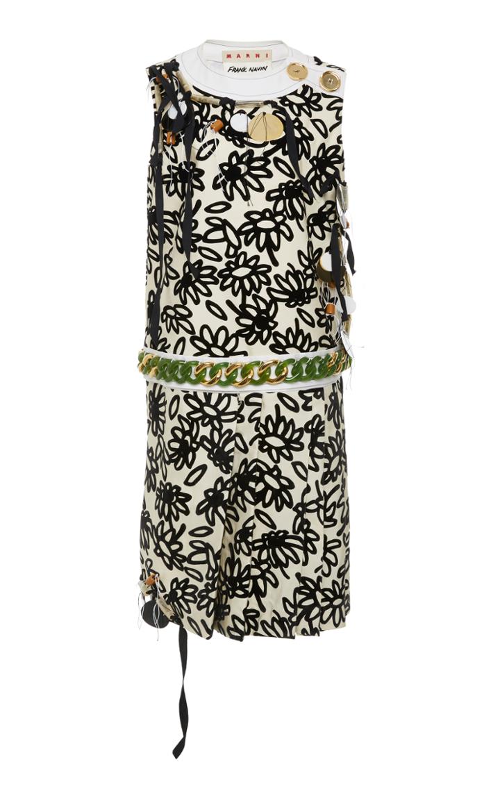 Marni Petals Mikado Sleeveless Dress