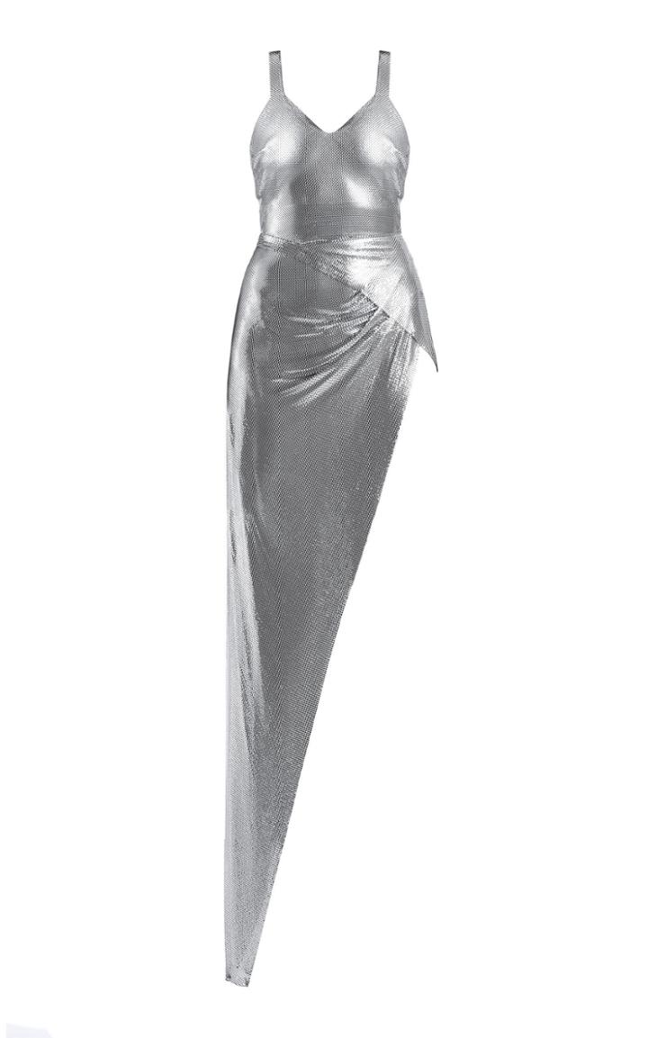 Fannie Schiavoni Izabel Mesh Wrap Dress