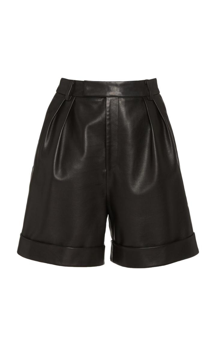 Moda Operandi Khaite Magdeline Leather Shorts