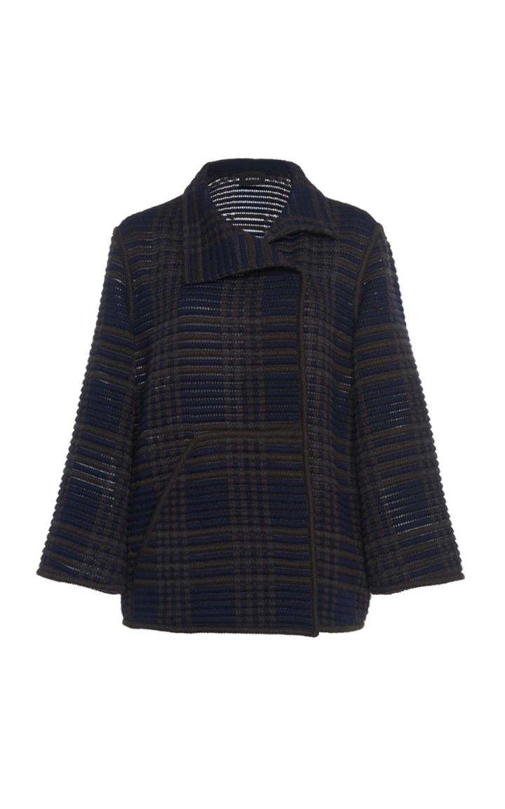 Akris Corinna Knit Plaid Jacket