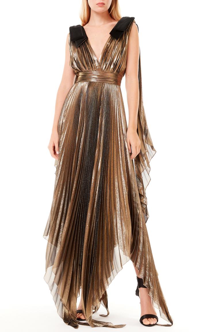 Moda Operandi Zuhair Murad Pleated Ombre Lame Dress