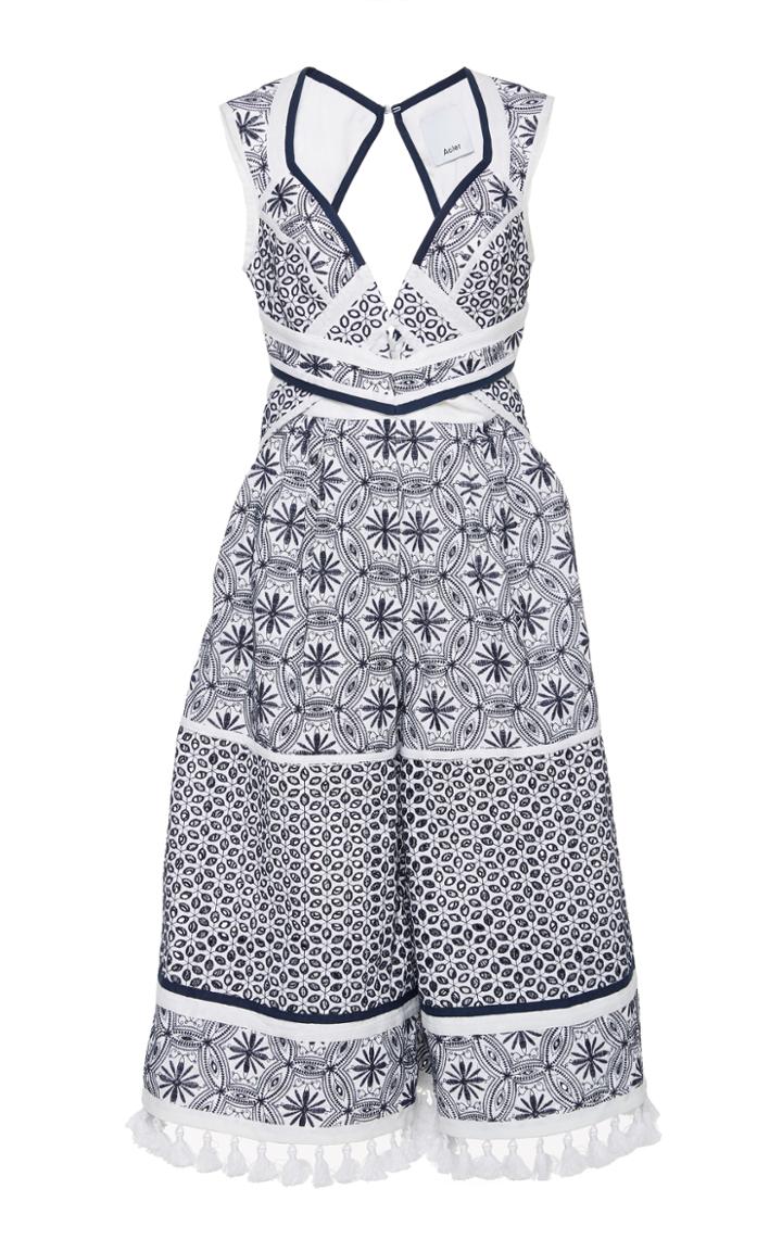 Acler Broderie Cropped Cotton Romper