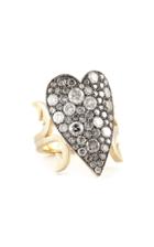 Moda Operandi Sylva & Cie 18k Yellow Gold Grey Diamond Heart Ten Table Ring