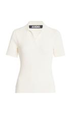 Jacquemus Cutout Ribbed-knit Polo Shirt