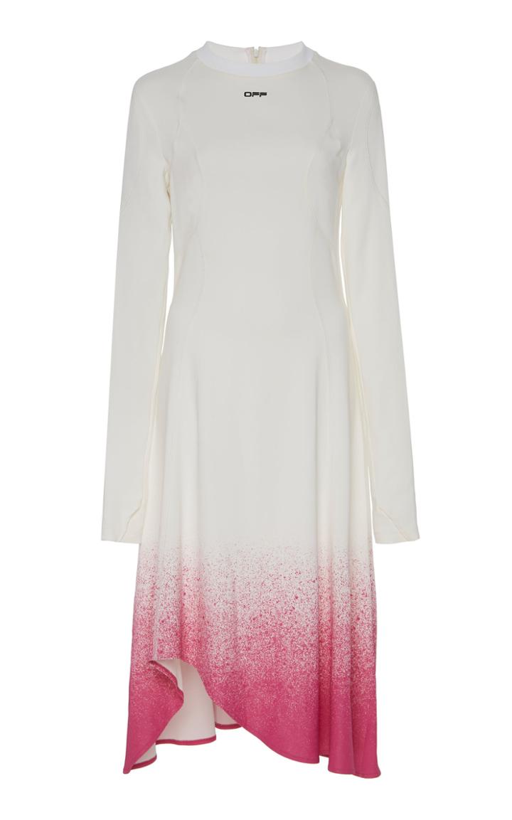 Off-white C/o Virgil Abloh Degrade Ombre Asymmetrical Dress