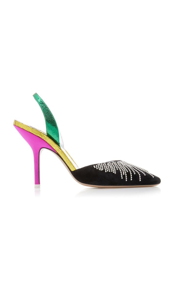 Attico Mara Velvet Slingbacks