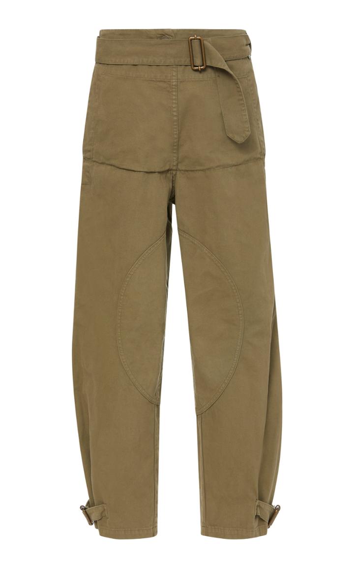 Jw Anderson Belted Layered Cotton-canvas Straight-leg Pants
