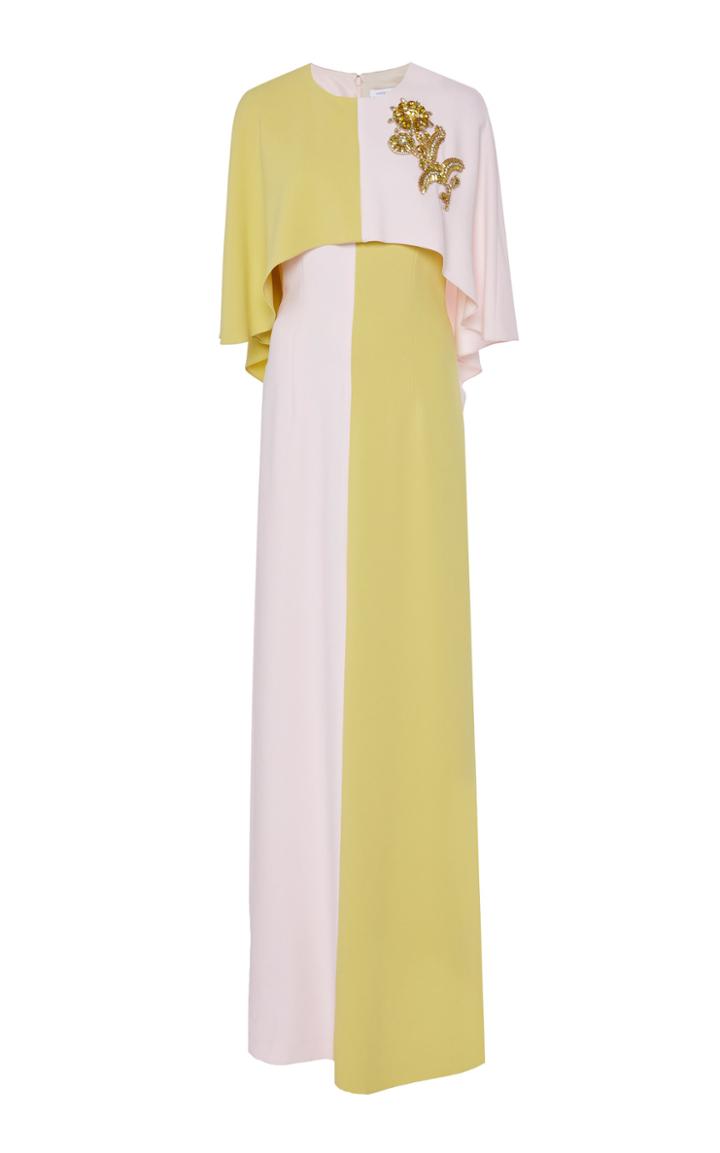 Andrew Gn Caped Column Gown
