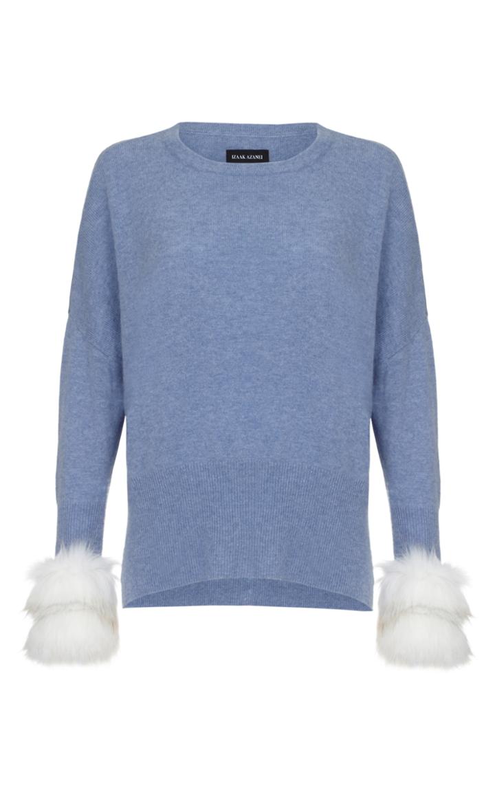 Izaak Azanei Faux Fur Cuffed Sweater