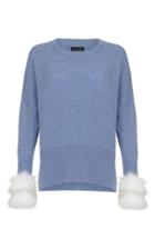 Izaak Azanei Faux Fur Cuffed Sweater