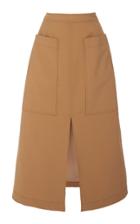 Sea Twill Midi A-line Skirt