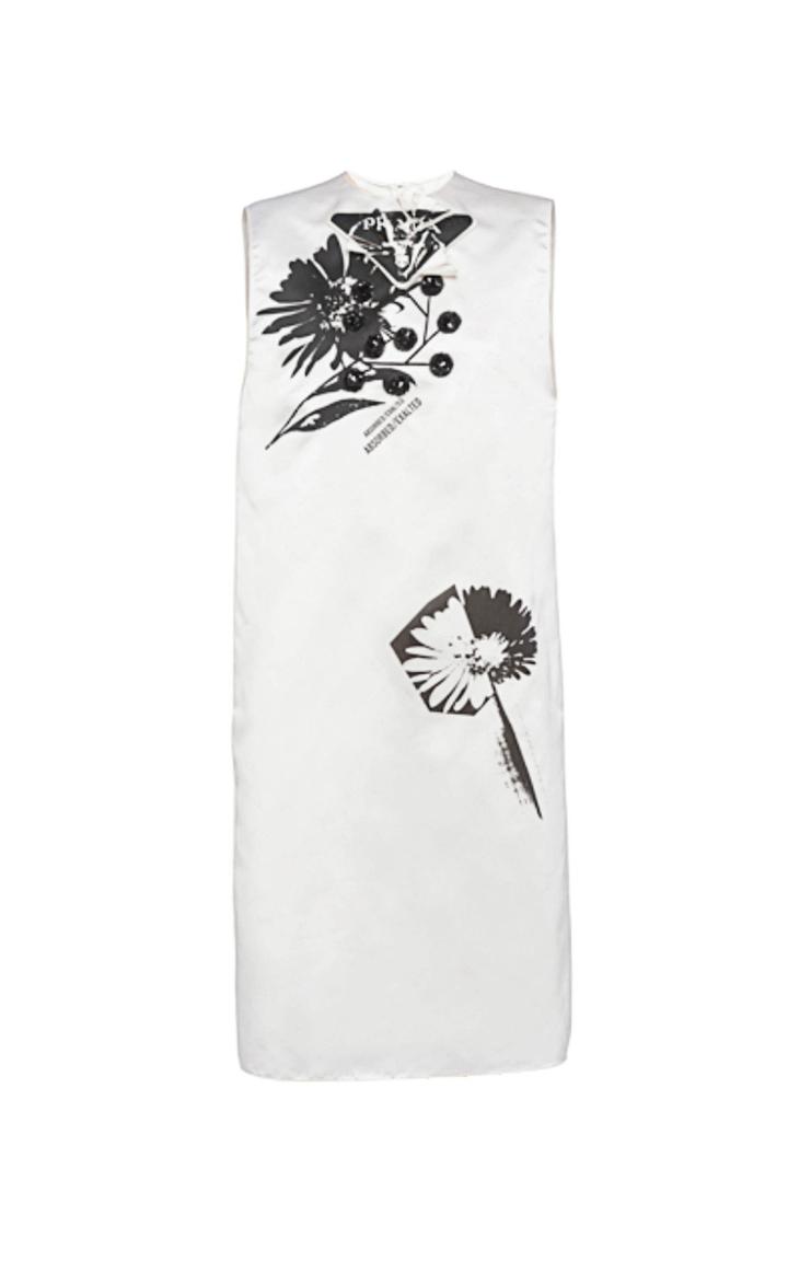 Moda Operandi Prada Embroidered Silk Dress