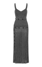 Christopher Esber Button-detailed Rib-knit Lurex Dress