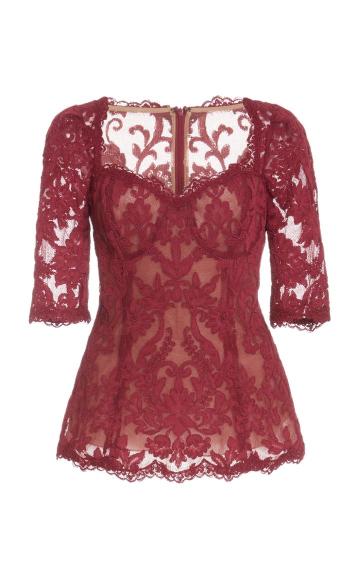 Moda Operandi Marchesa Scalloped-trim Lace Top