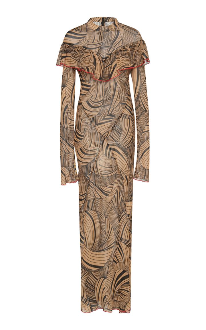 De La Vali Josephine Dizzy Print Maxi Dress