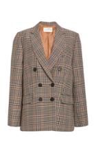 Victoria Victoria Beckham Checked Wool-blend Double-breasted Blazer