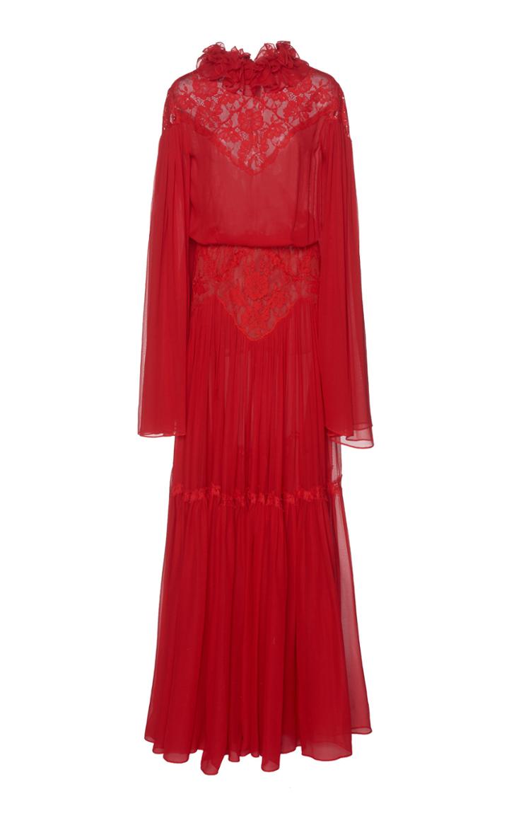 Costarellos Ethereal Silk Chiffon Dress