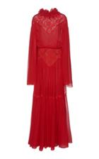 Costarellos Ethereal Silk Chiffon Dress