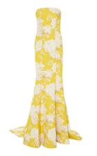 Monique Lhuillier Specialorder-strapless Floral Gown-ke