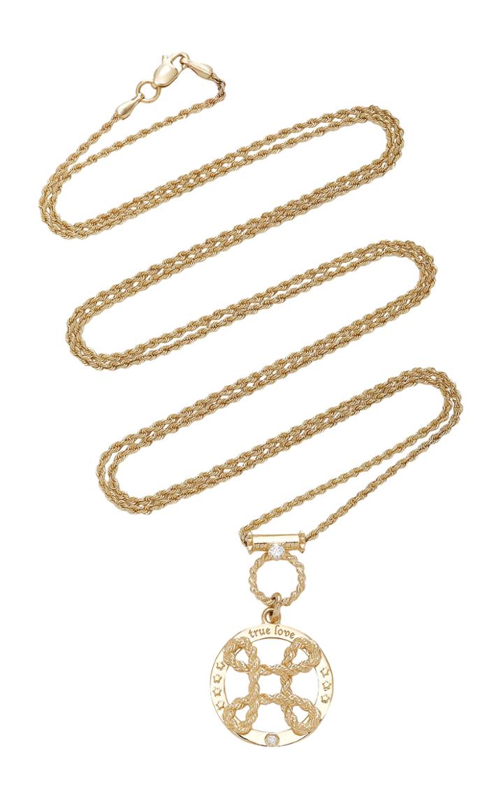 Foundrae True Love Knot Medallion On 32 Rope Door Knocker Necklace