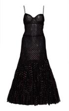 Moda Operandi Anas Jourden Laced Polka-dot Print Midi Dress Size: 34