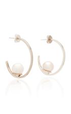 Joie Digiovanni Sterling Silver And Pearl Hoop Earrings