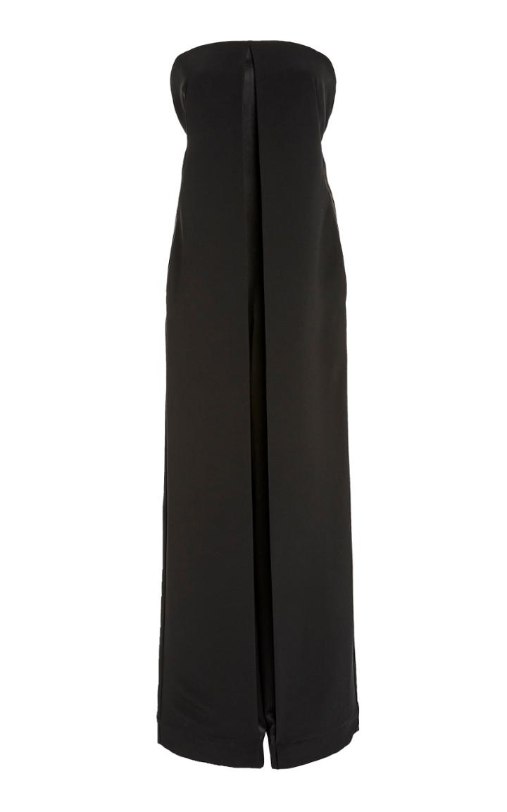 Cdric Charlier Strapless Crepe Wide-leg Jumpsuit