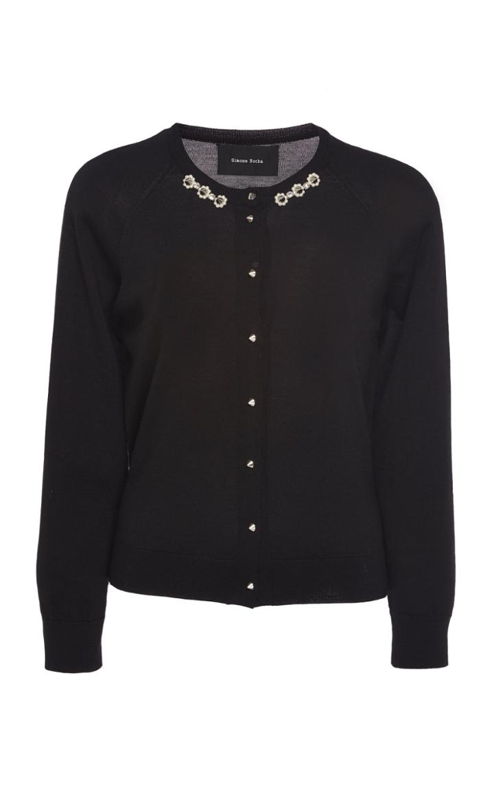 Moda Operandi Simone Rocha Embellished Button Front Cardigan Size: S