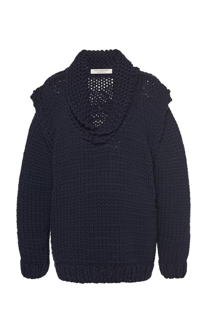 Moda Operandi Philosophy Di Lorenzo Serafini Cotton-blend Chunky-knit Logo Sweater S
