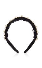 Avenue Madison Alice Faux Pearl-embellished Velvet Headband