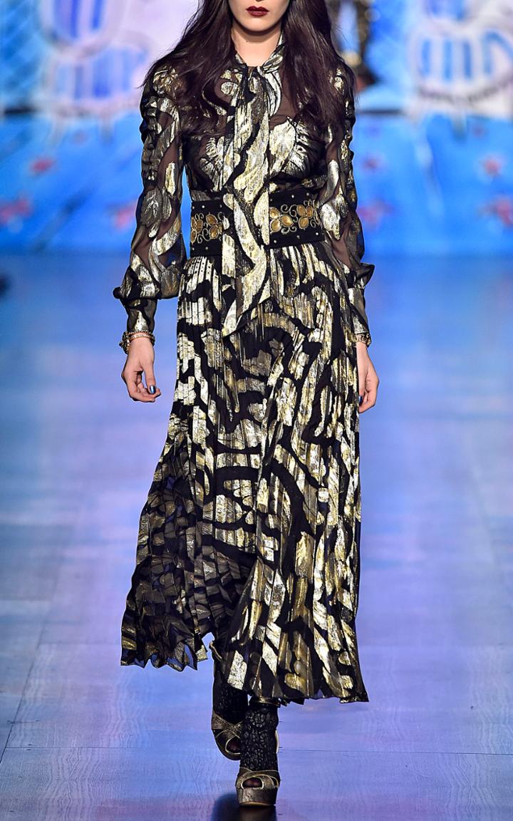 Anna Sui Swirling Leaves Jacquard Top