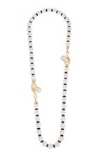 Mahnaz Collection Vintage Pair Of Rock Crystal Black Agate 18k Rose And Yellow Gold Bead Necklaces