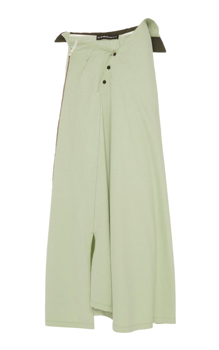 Moda Operandi Y/project Draped Cotton-blend Midi Skirt Size: 34