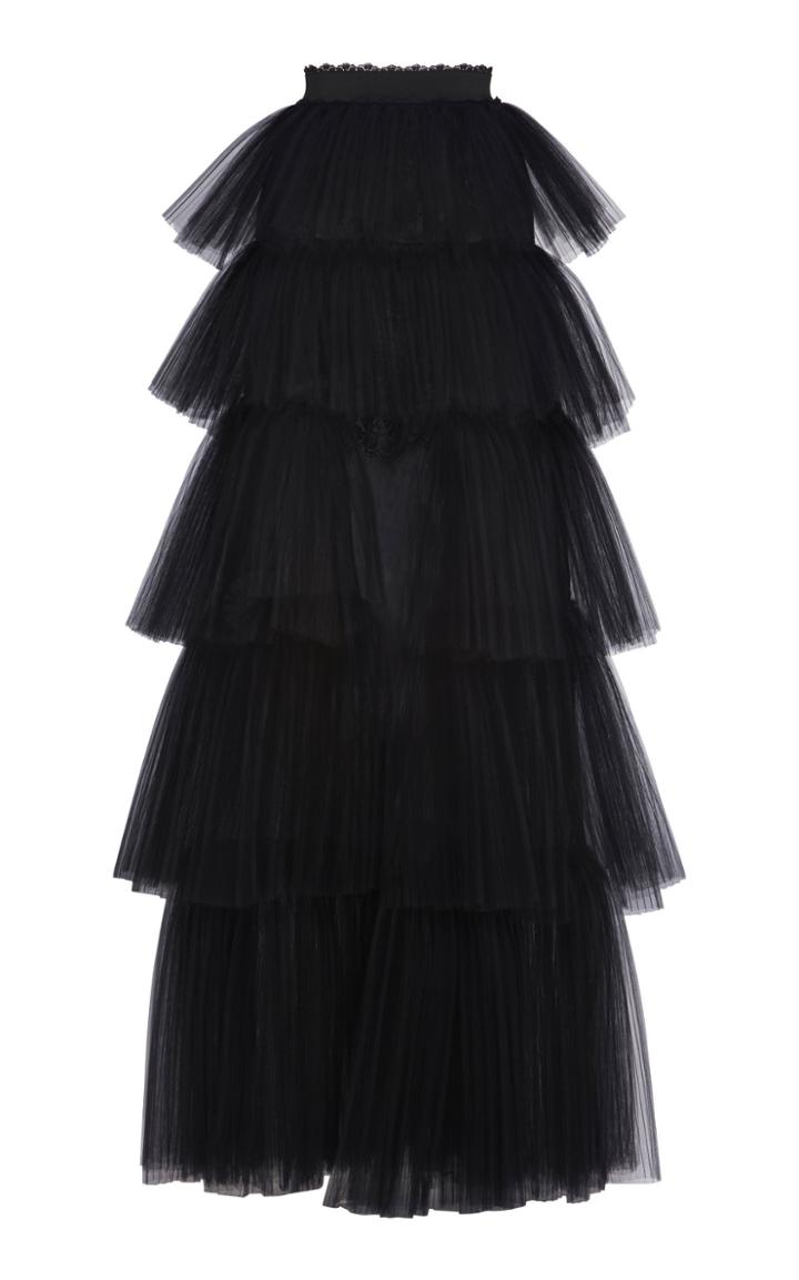 Moda Operandi Zuhair Murad Tiered Pilasss Slit Maxi Skirt Size: 32