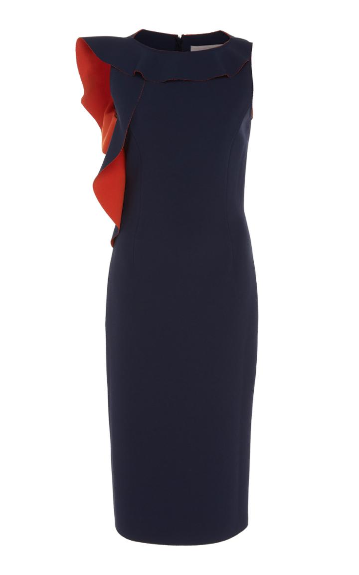 Jason Wu Collection Asymmetrical Ruffle Crepe Sheath Dress