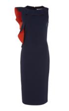 Jason Wu Collection Asymmetrical Ruffle Crepe Sheath Dress