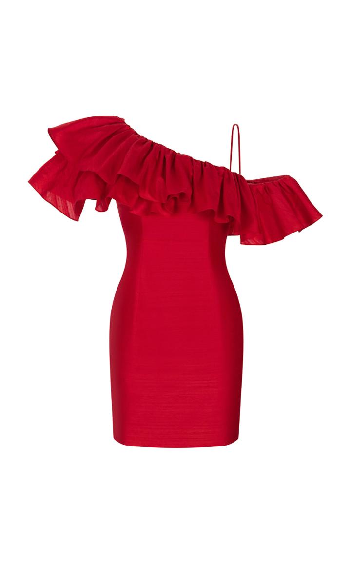 Moda Operandi Rasario Ruffled Silk Dress Size: 42