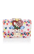 Gedebe Mini Clicky Clutch With Print Hearts
