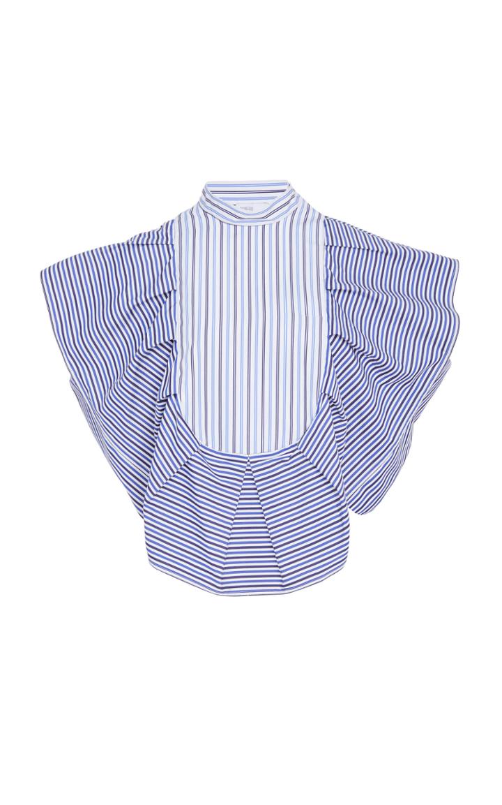 Rosetta Getty Pleated Cotton Tuxedo Top