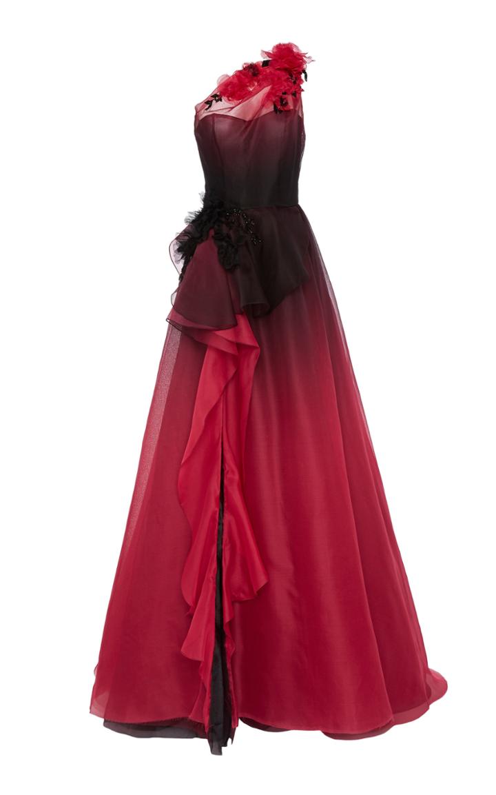 Moda Operandi Marchesa One-shoulder Silk Gown Size: 0