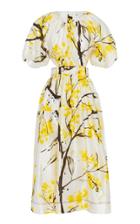 Aje Mimosa Floral Cutout Midi Dress