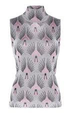 Paco Rabanne Mock Neck Lurex Printed Top