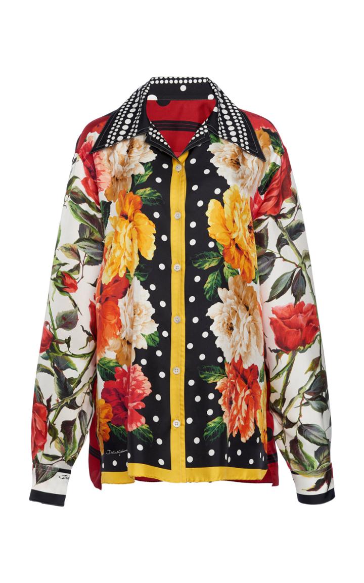 Moda Operandi Dolce & Gabbana Printed Long Sleeved Shirt Size: 38