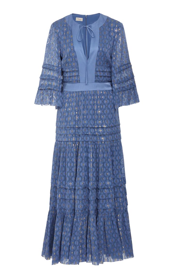 Temperley London Suki Bell-sleeve Chiffon Midi Dress