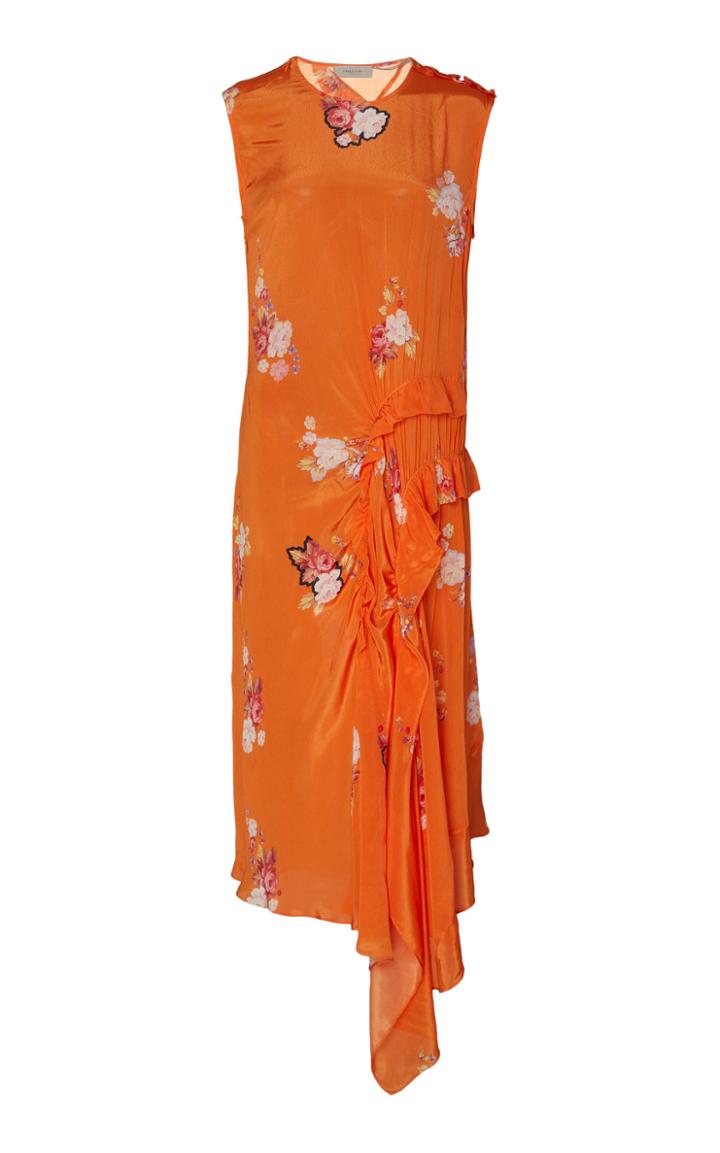 Preen Line Antoinette Floral-print Crepe De Chine Midi Dress