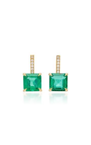 Yi Collection 18 Gold, Emerald And Diamond Earrings